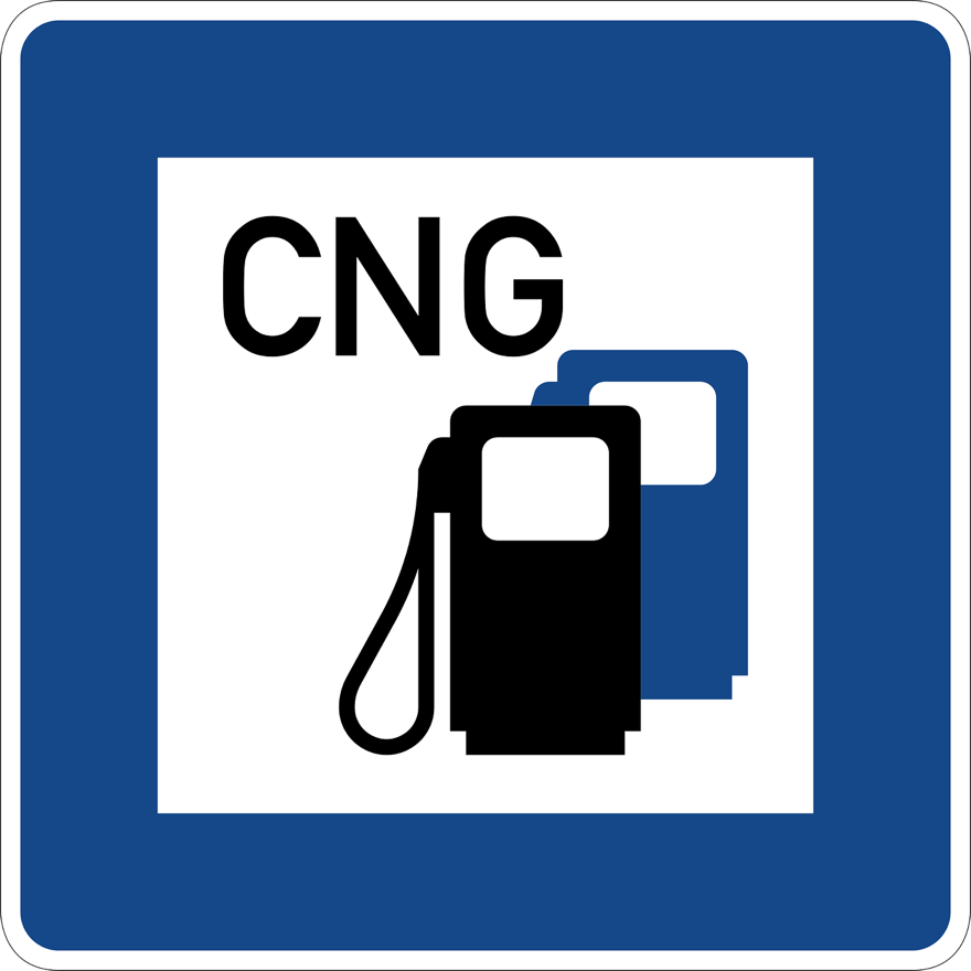A Gas Station Sign for Compressed Natural Gas