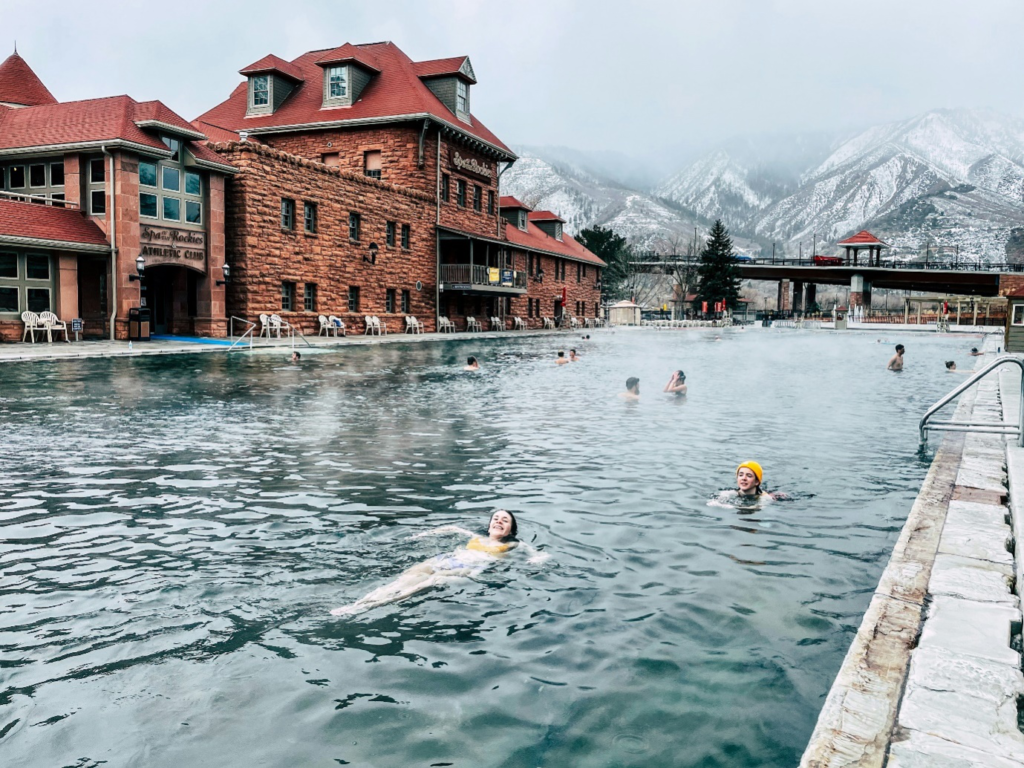People in the Colorado hot springs.